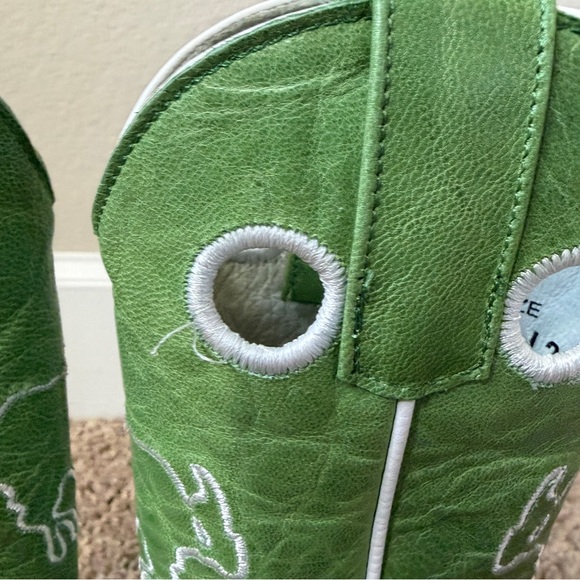 Olathe Boot Co. Youth Kids Green and Brown Boots Sz 9 - Picture 13 of 14